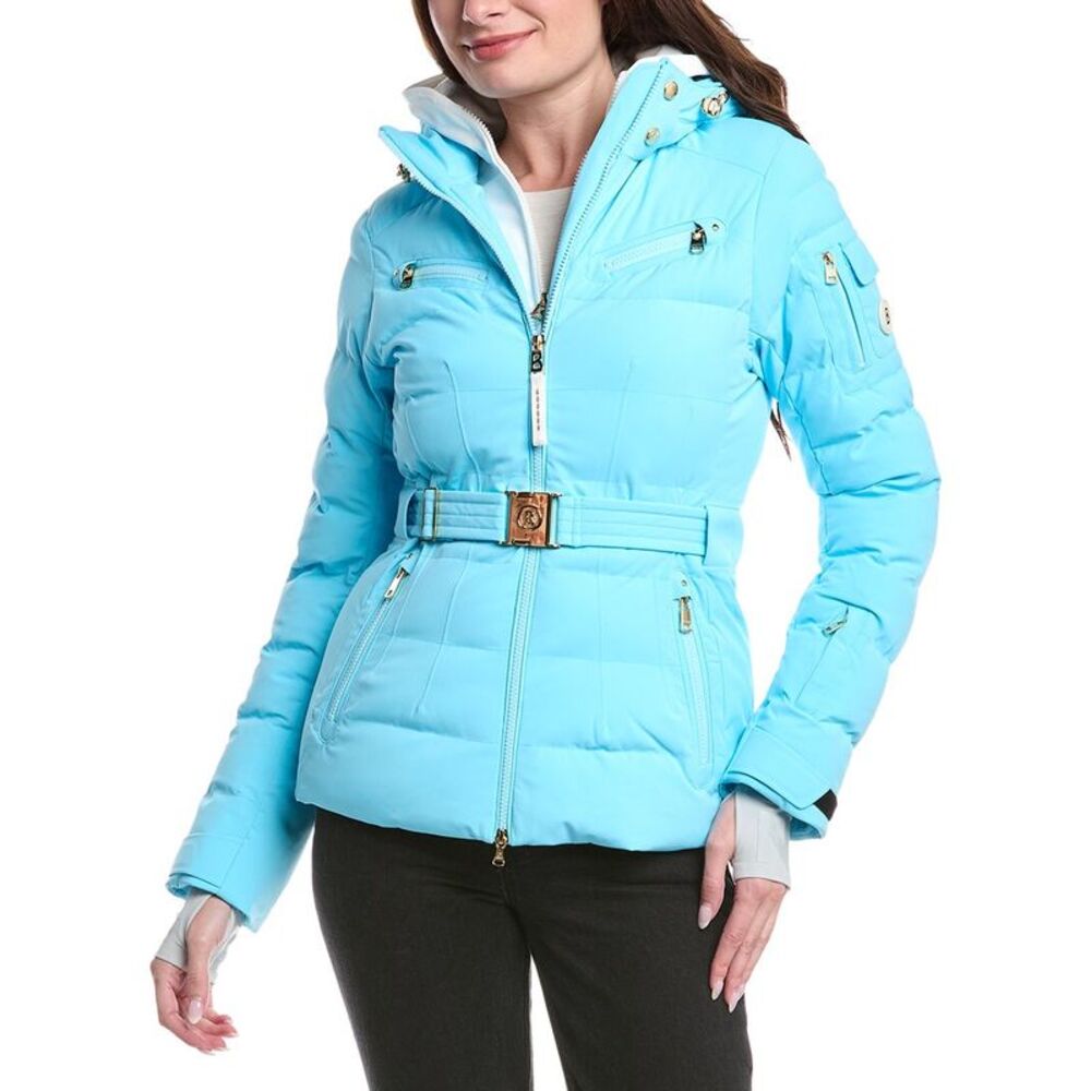 Bogner Light Blue Quilted Belted Puffer Jacket